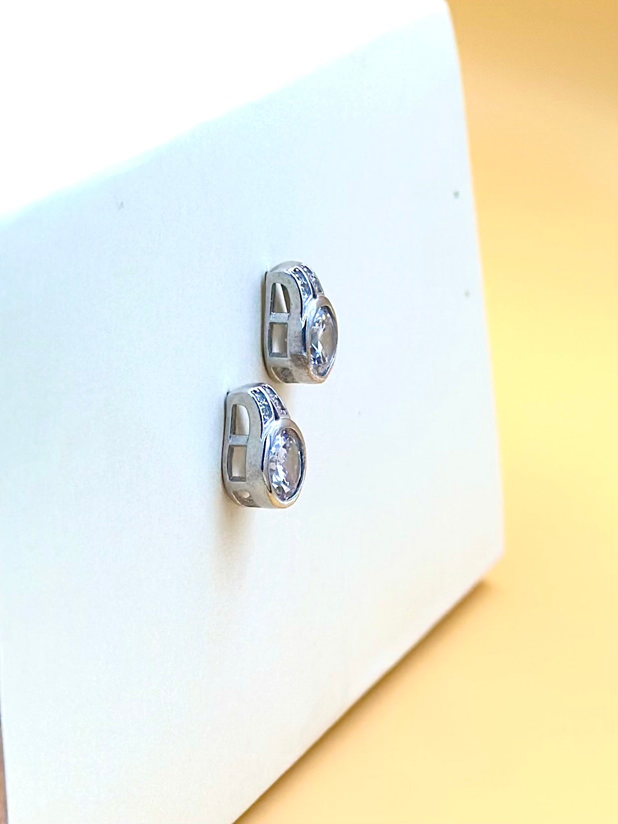 Mini, zircon studded, sterling silver studs