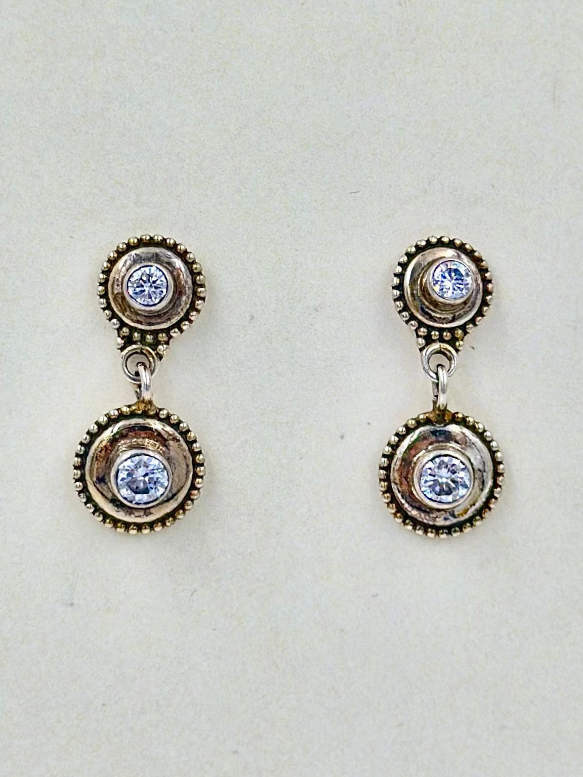 zircon studded, sterling silver studs