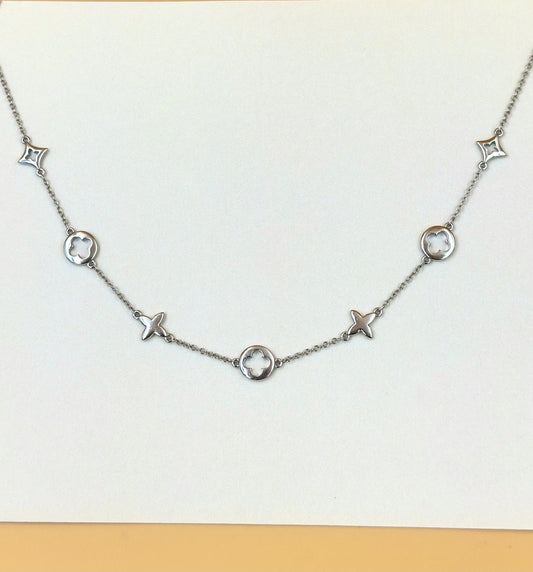 Van cleef style sterling silver pendant chain