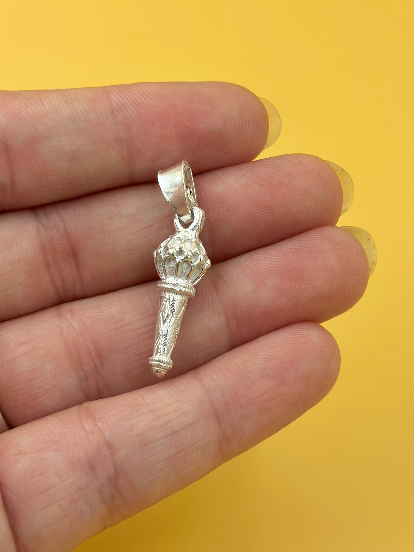 Hanuman gada sterling silver idol pendant