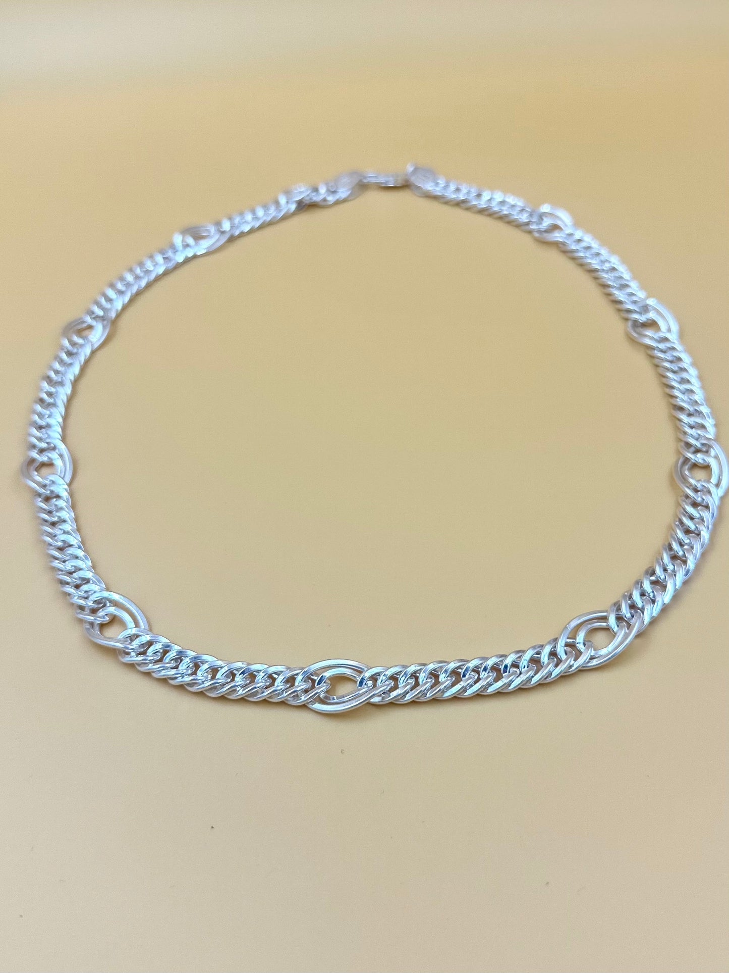 Sterling silver twisted double curb chain