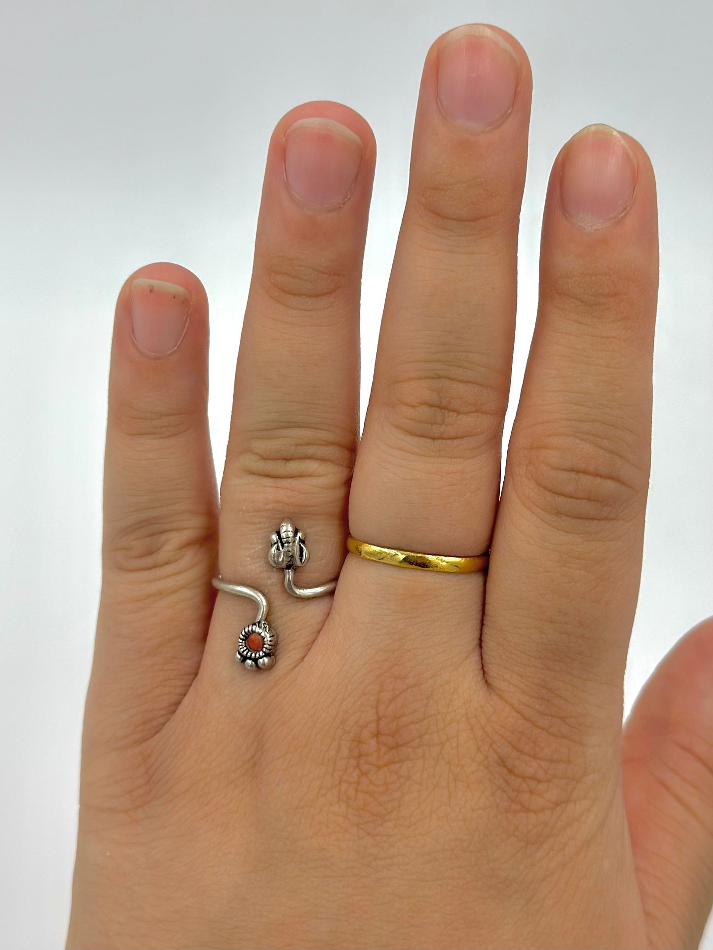 Oxidised sterling silver artisanal ring