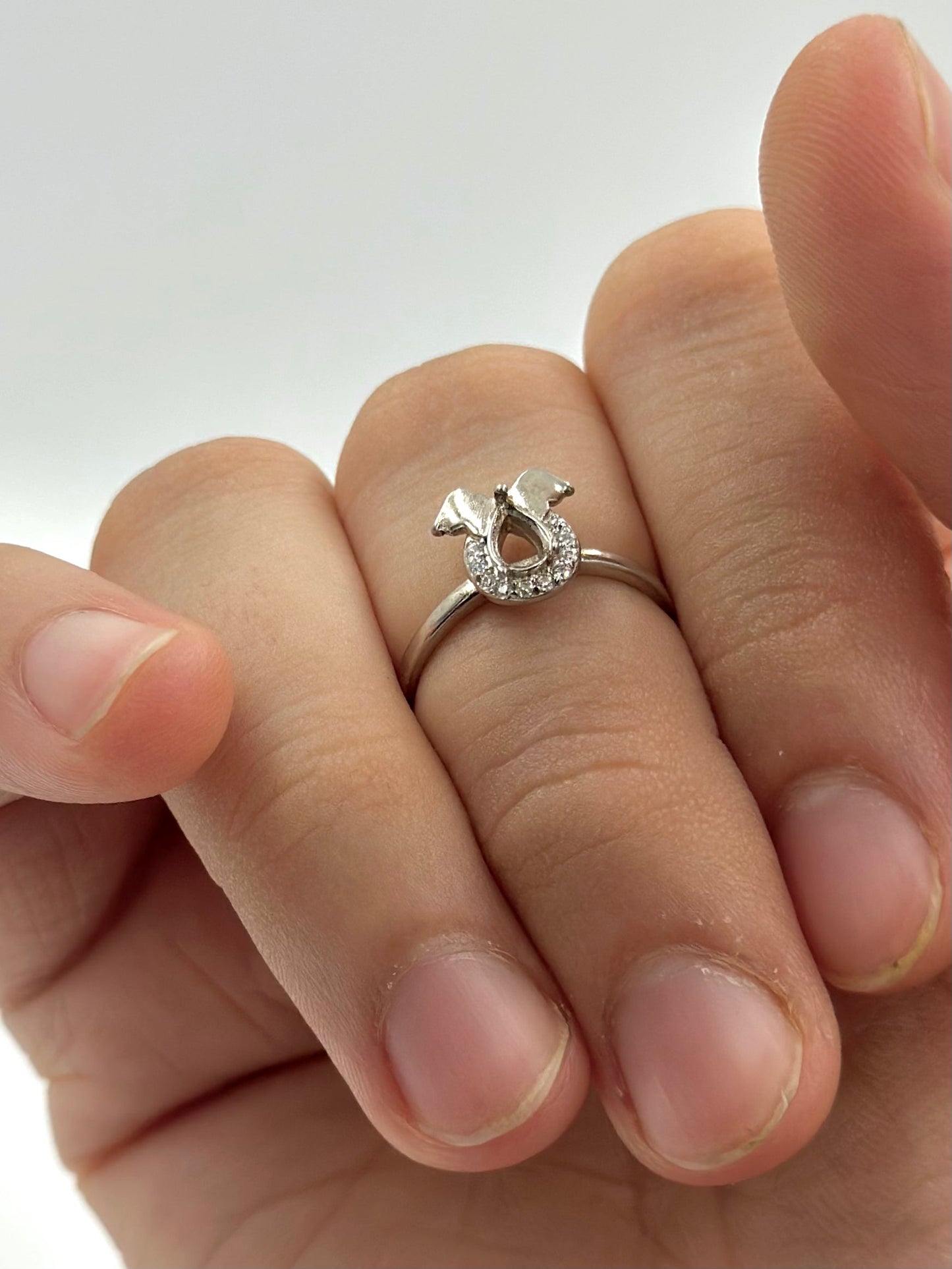 Zircon studded sterling silver artisanal ring