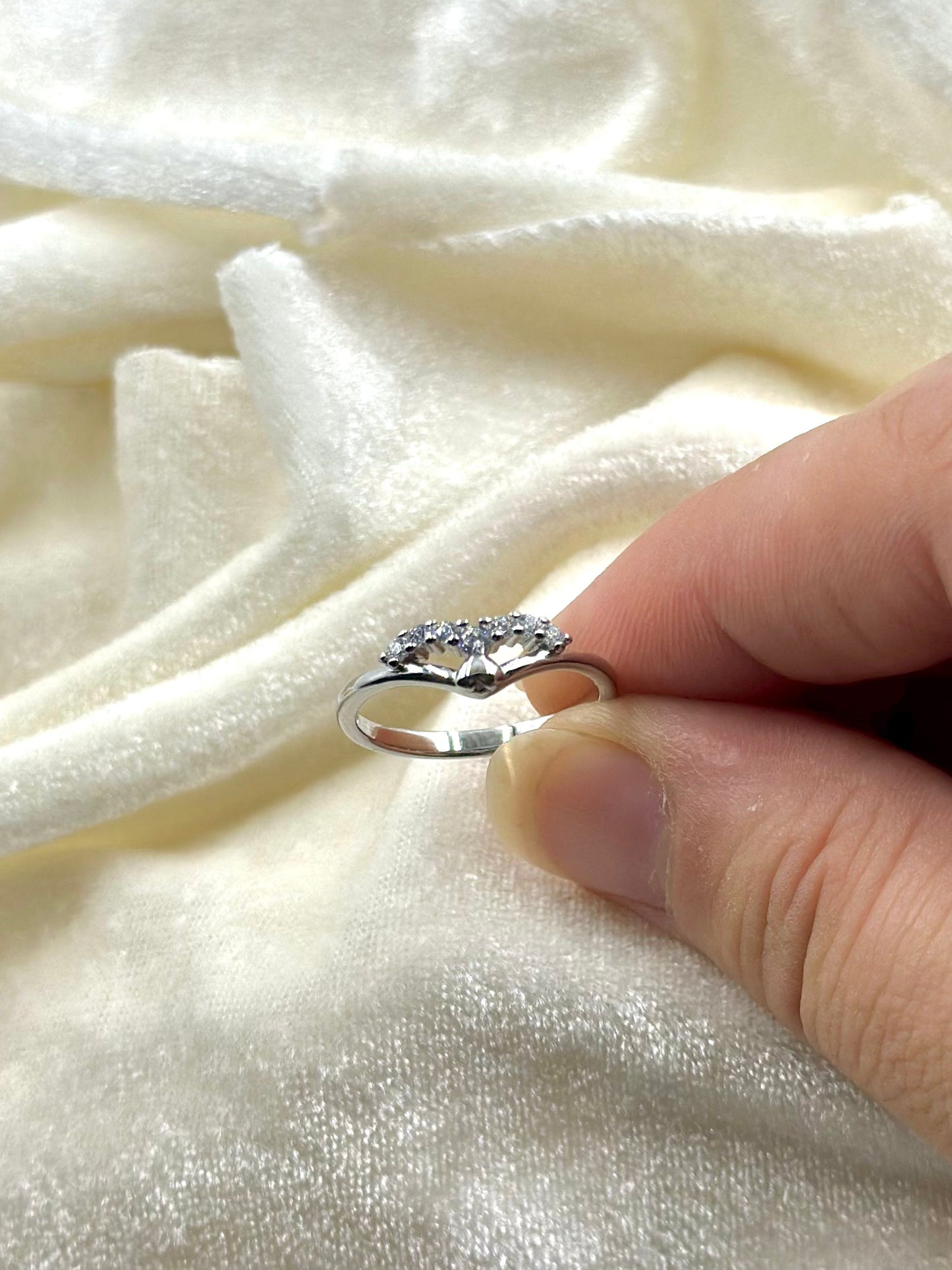 Zircon studded sterling silver artisanal ring