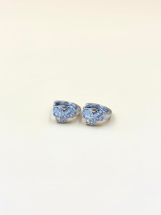 Sterling silver bali with mini zircon studded butterfly