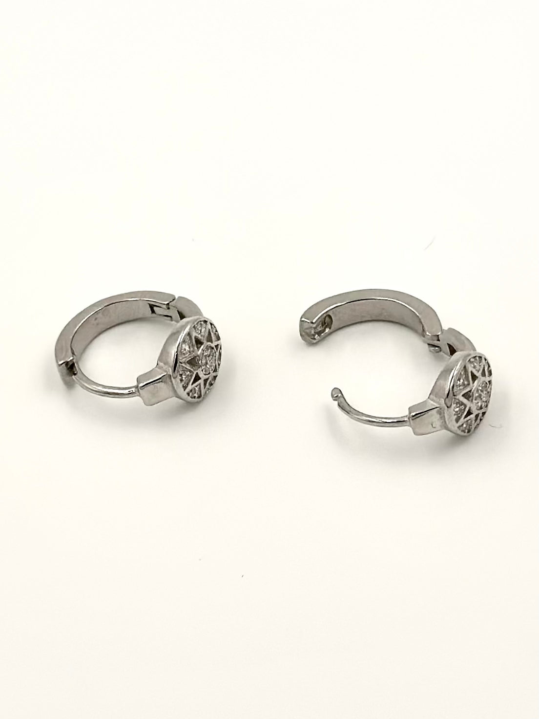 Celestial themed, zircon studded, sterling silver bali