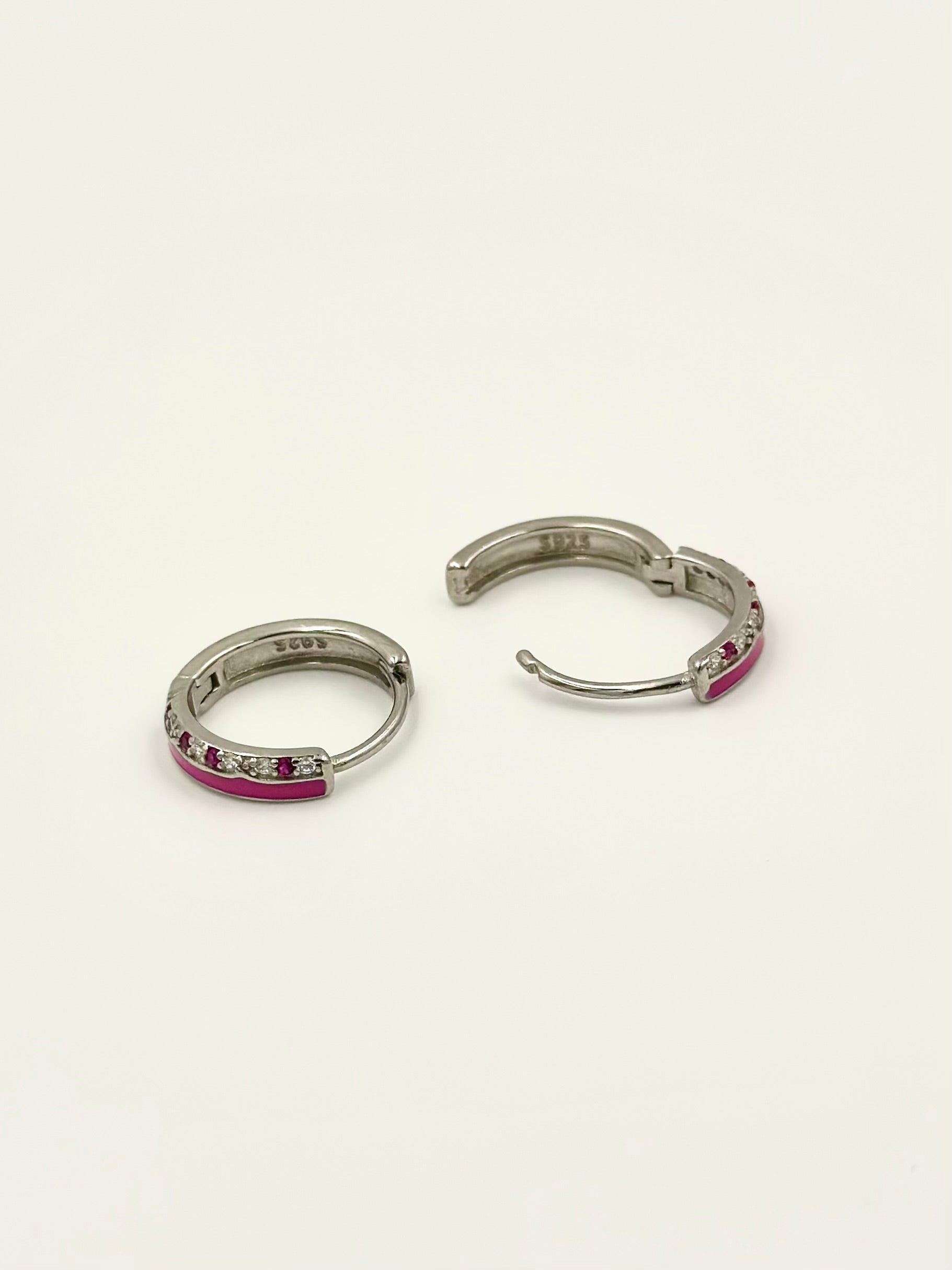 Basic Pink line patterned bali studded with zircon and fancy stones