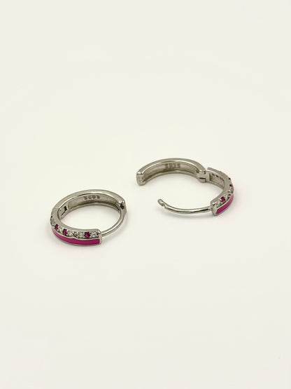 Basic Pink line patterned bali studded with zircon and fancy stones