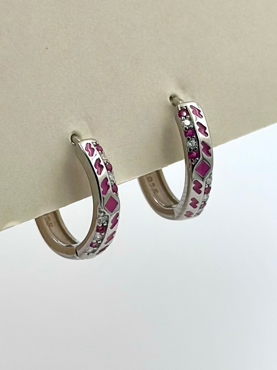 Basic Pink line and patterned bali studded with zircon and fancy stones