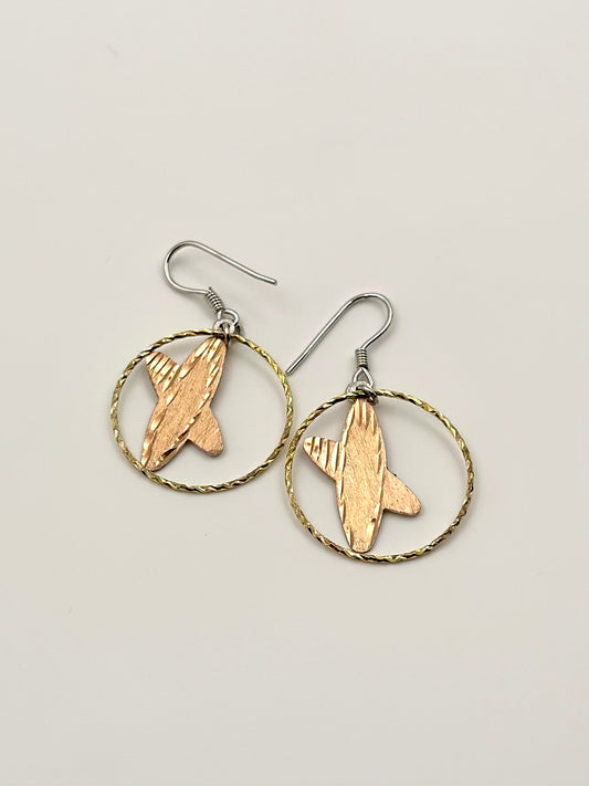 Fiery gold drop earrings in sterling silver
