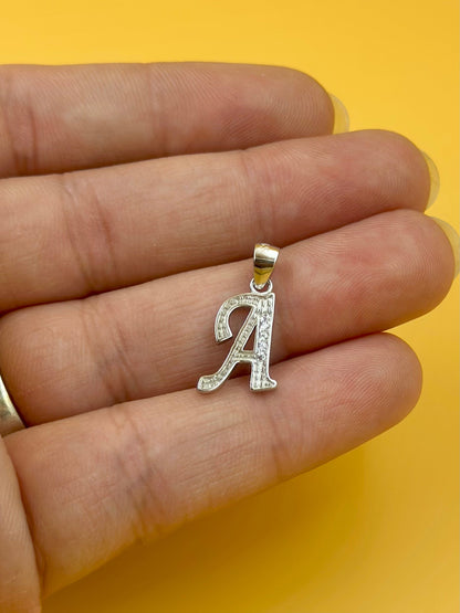  A shaped, zircon studded sterling silver pendant