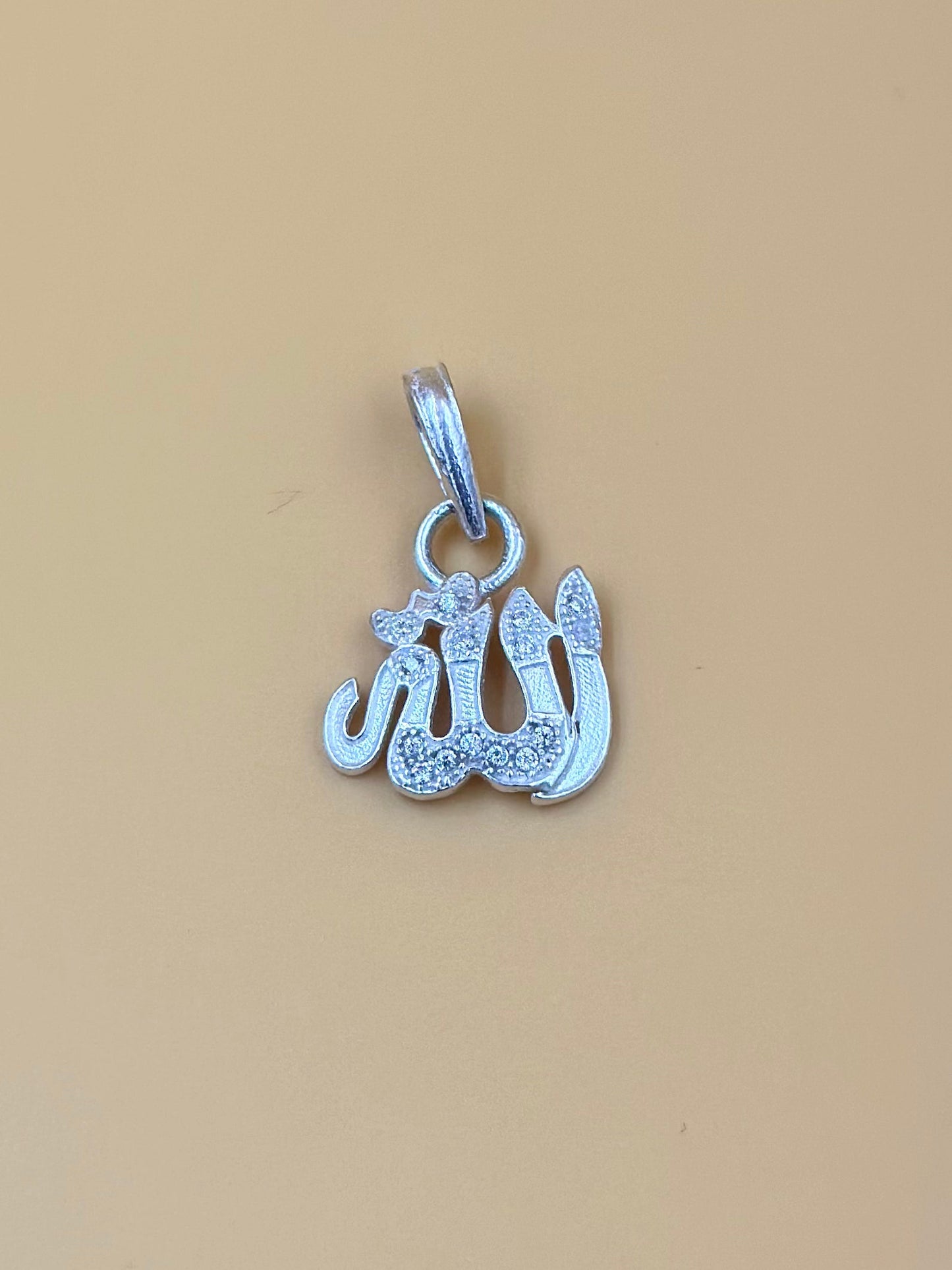 Zircon studded, snake shaped sterling silver pendant