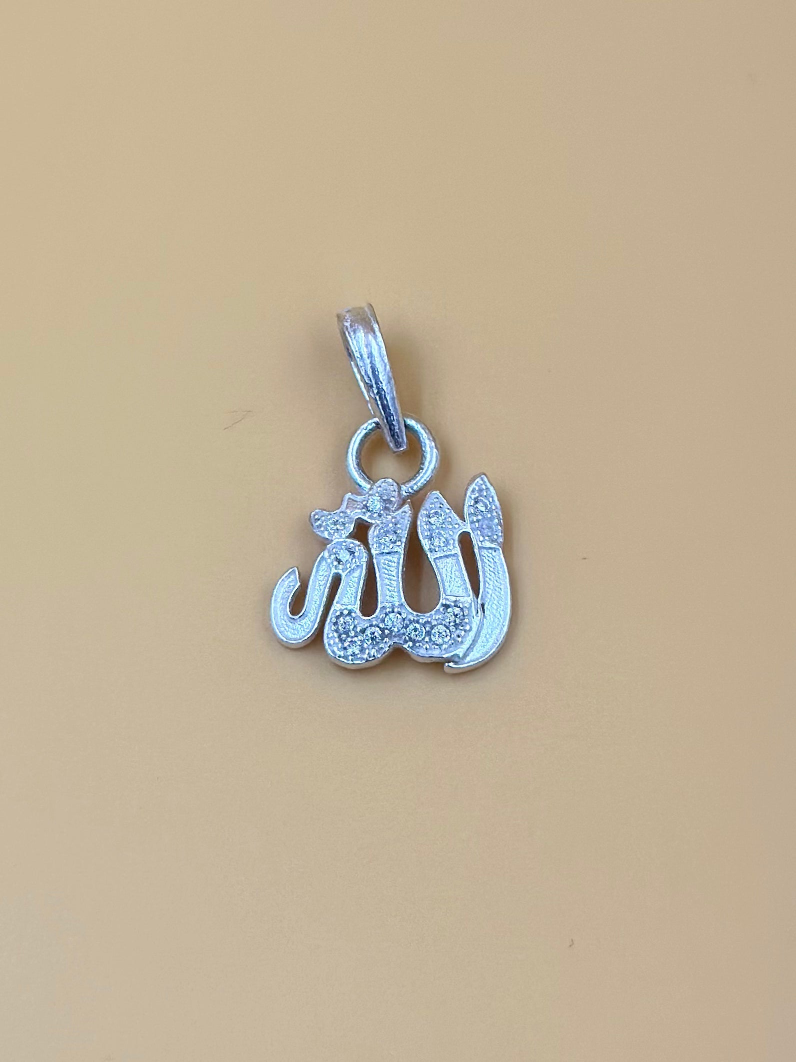 Zircon studded, snake shaped sterling silver pendant