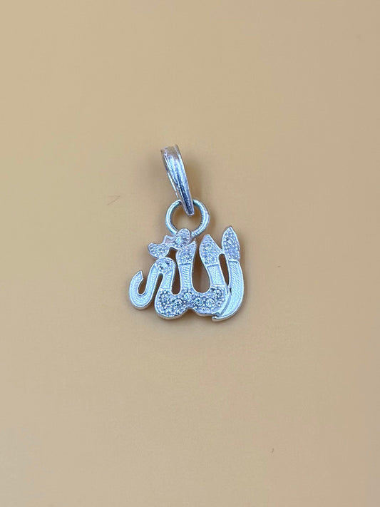 Zircon studded, snake shaped sterling silver pendant