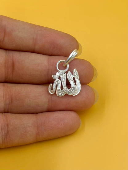 Zircon studded, snake shaped sterling silver pendant