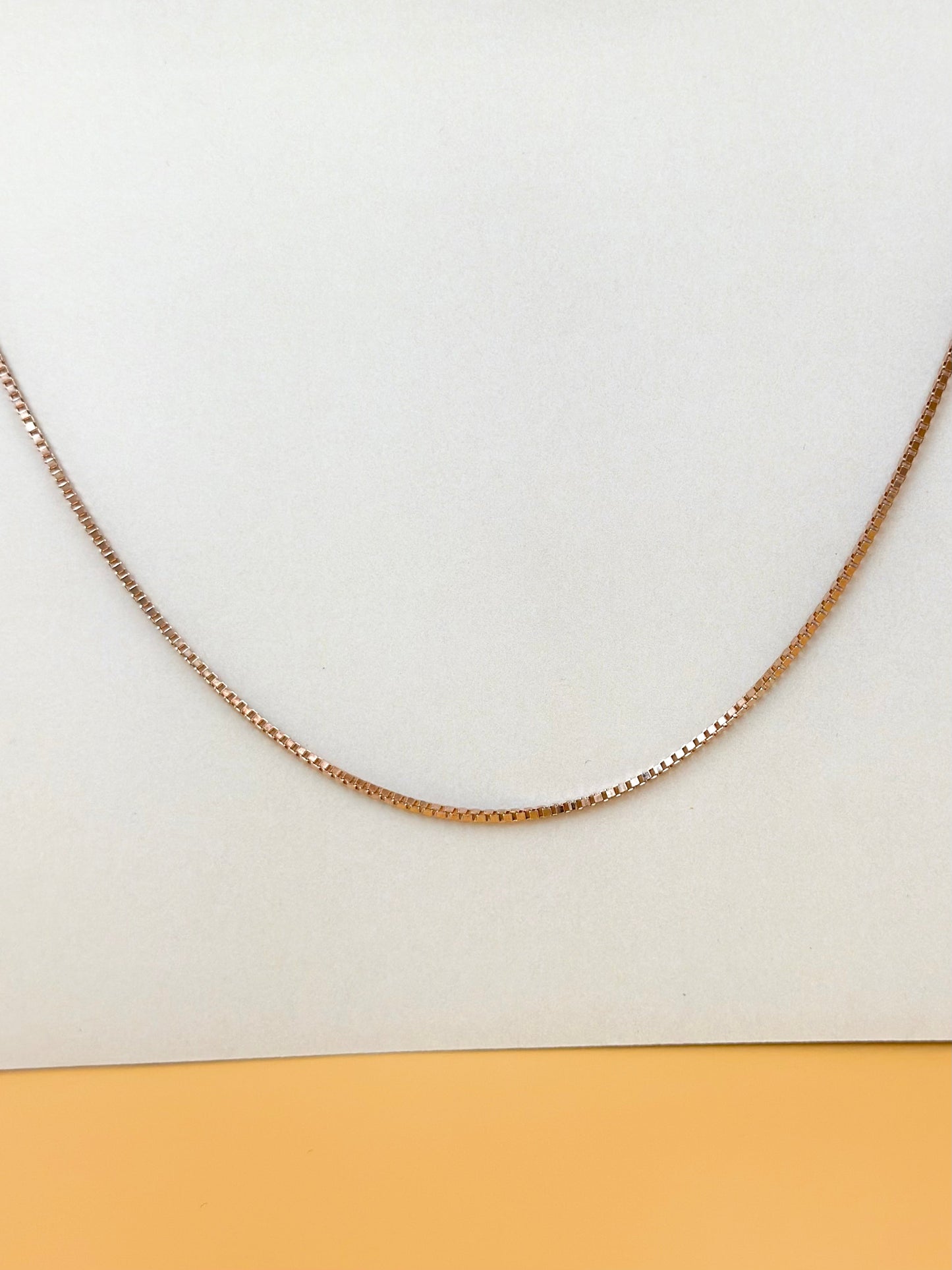 Gold polish, sterling silver box chain