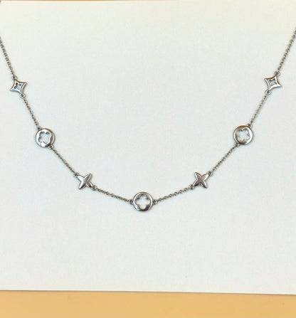 Van cleef style sterling silver pendant chain