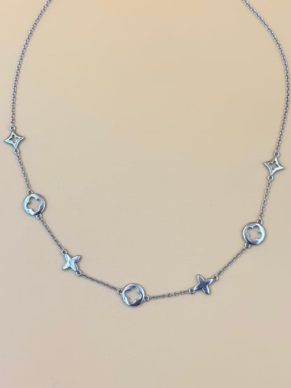 Van cleef style sterling silver pendant chain