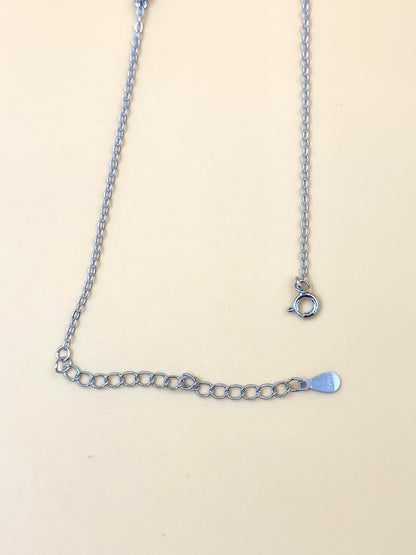 Heart shaped, sterling silver pendant chain