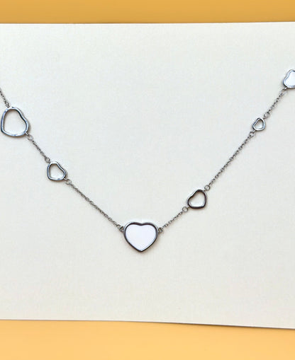 Heart shaped, sterling silver pendant chain