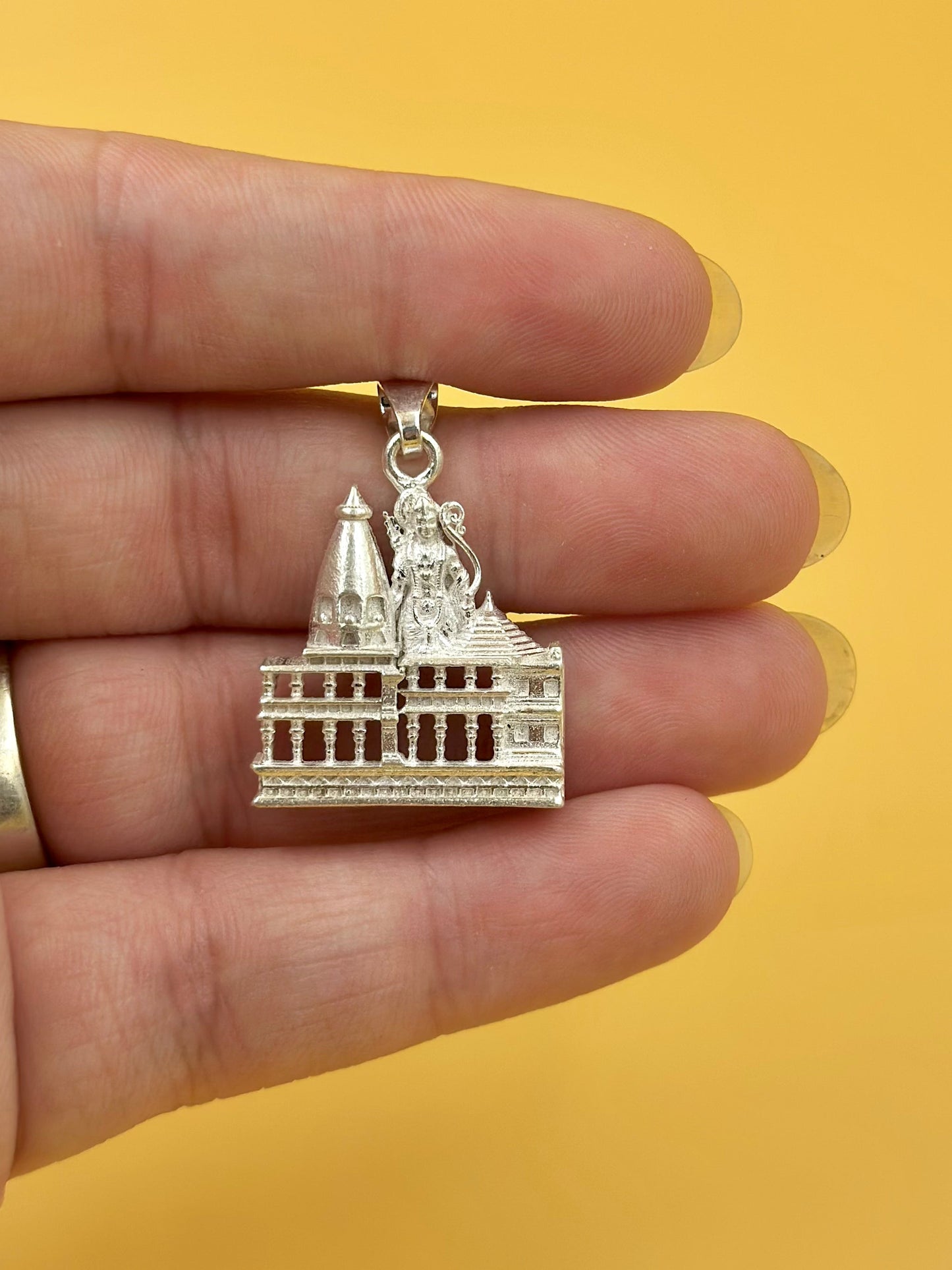 Ram mandir sterling silver idol pendant