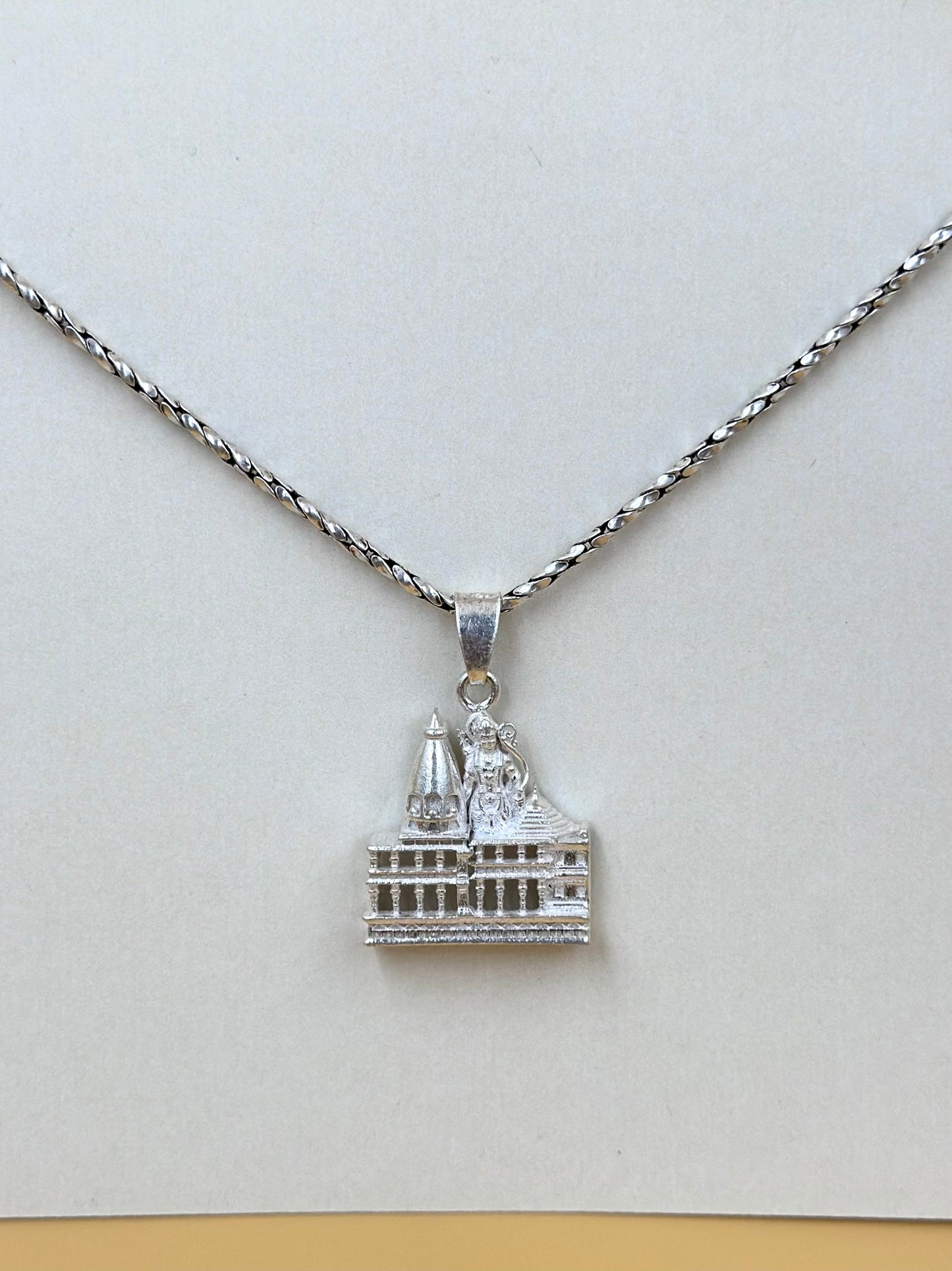 Ram mandir sterling silver idol pendant
