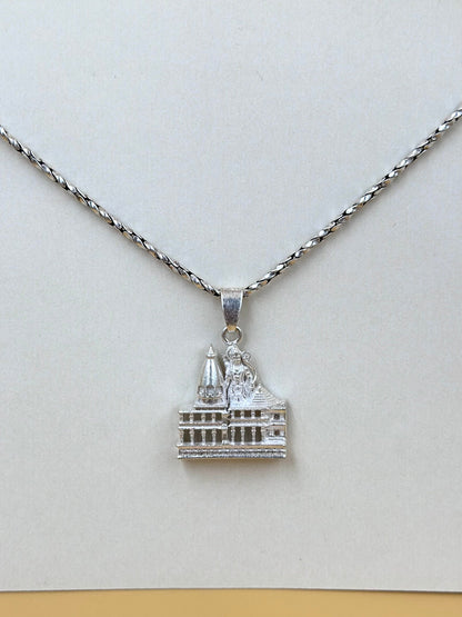Ram mandir sterling silver idol pendant