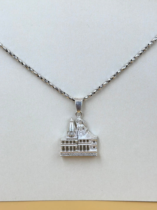 Ram mandir sterling silver idol pendant
