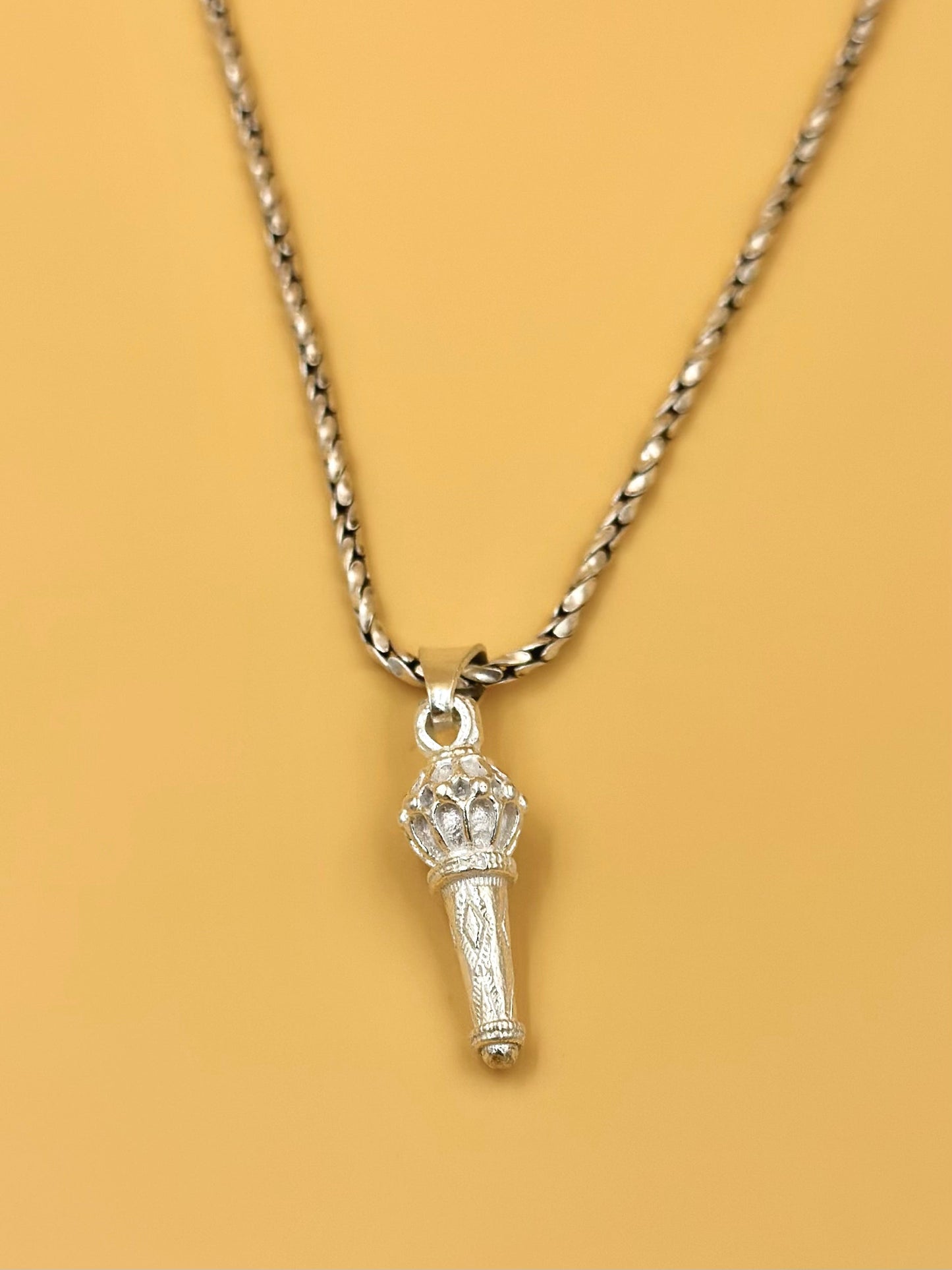 Hanuman gada sterling silver idol pendant