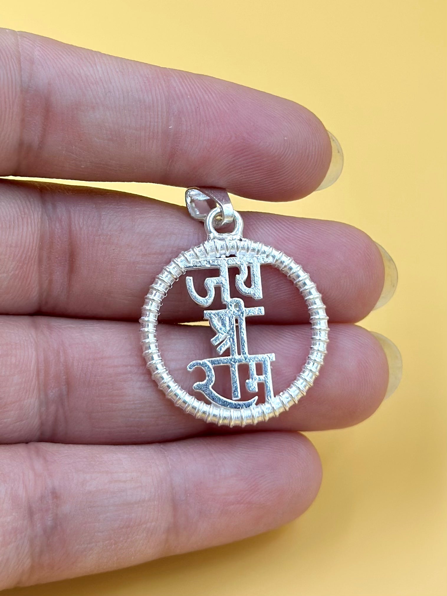 Custom wording sterling silver idol pendant