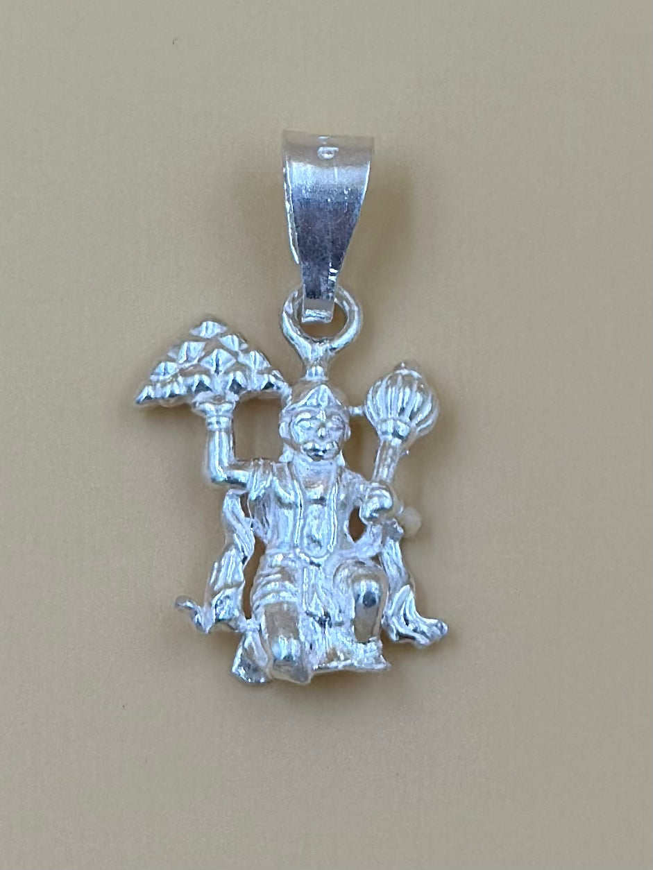 Hanuman ji sterling silver idol pendant
