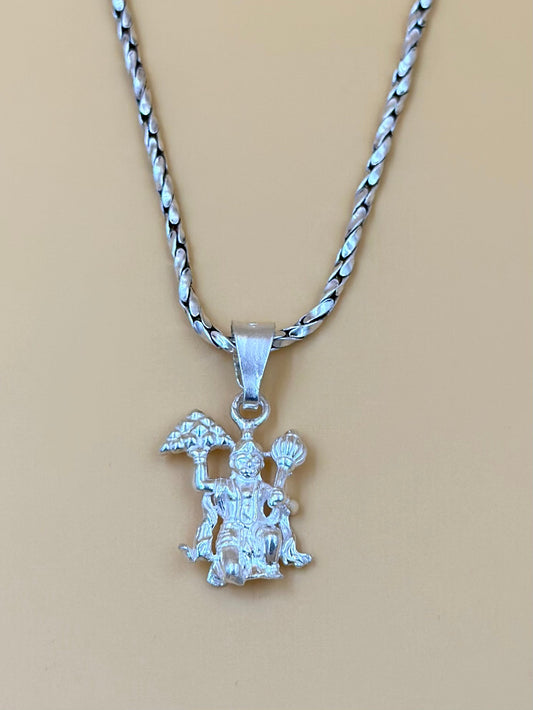 Hanuman ji sterling silver idol pendant