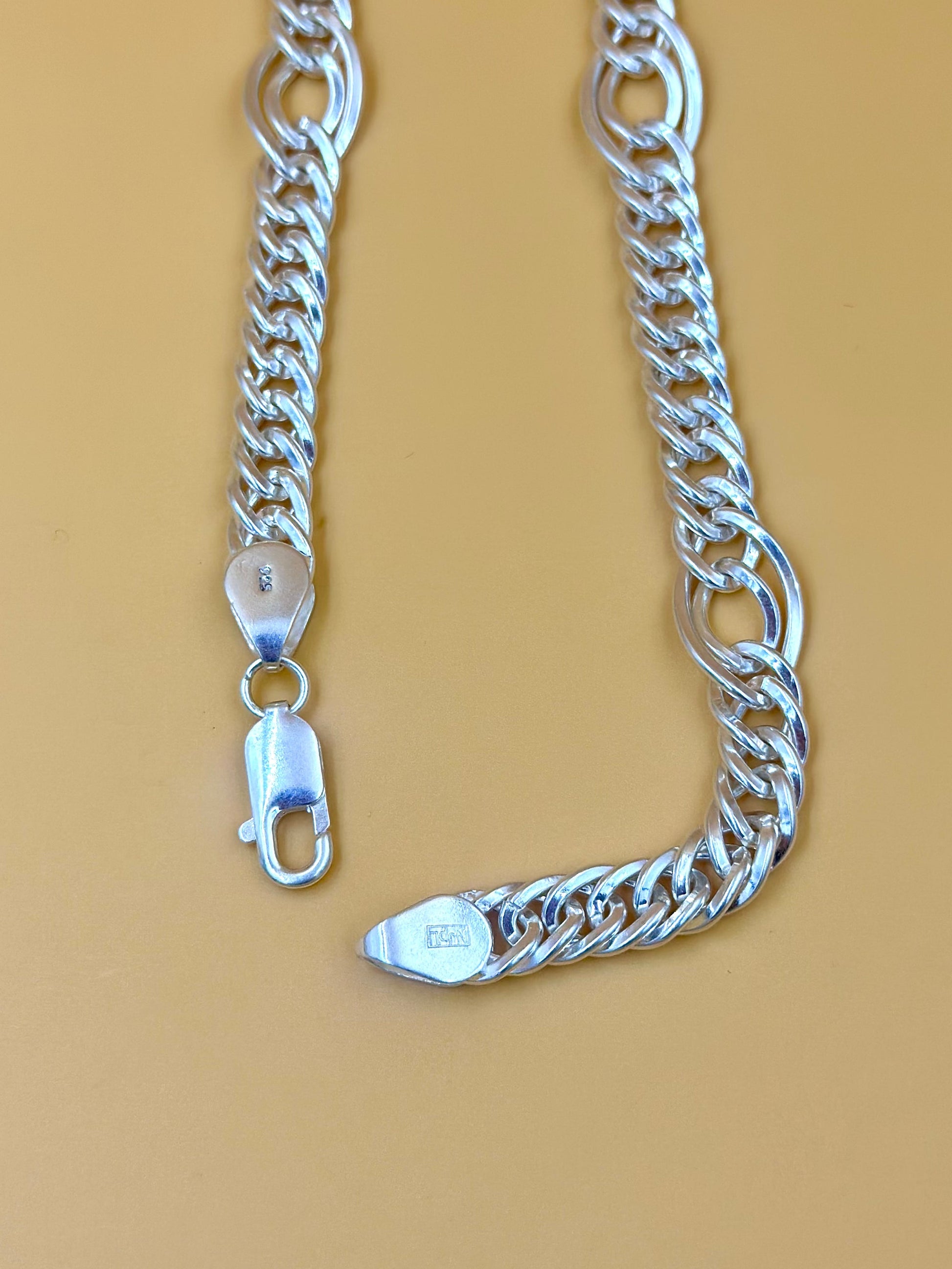 Sterling silver twisted double curb chain