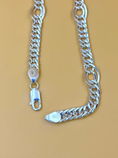 Sterling silver twisted double curb chain