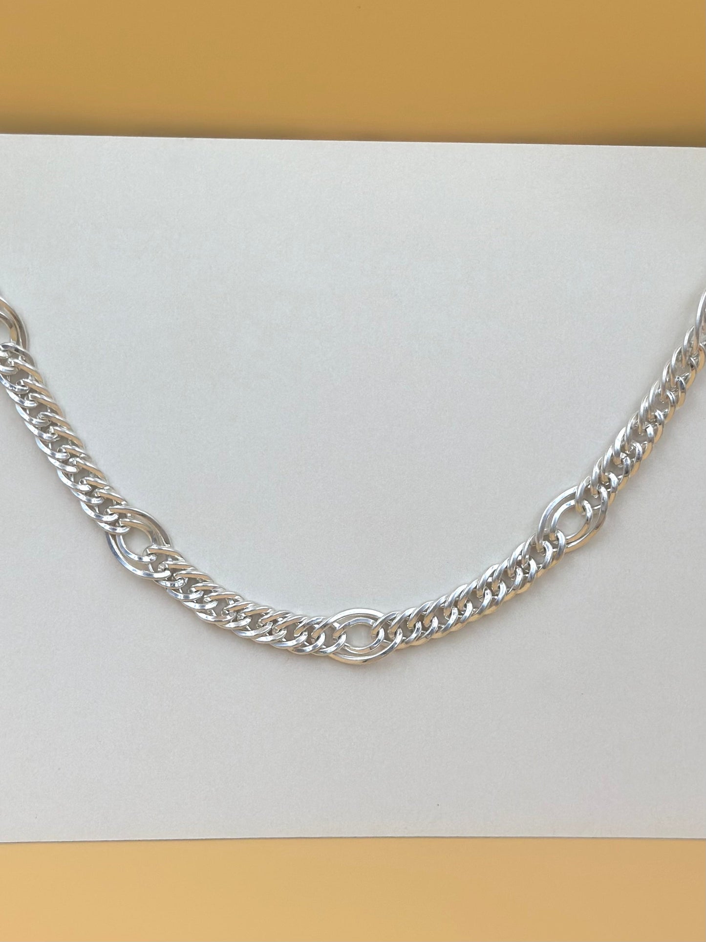 Sterling silver twisted double curb chain