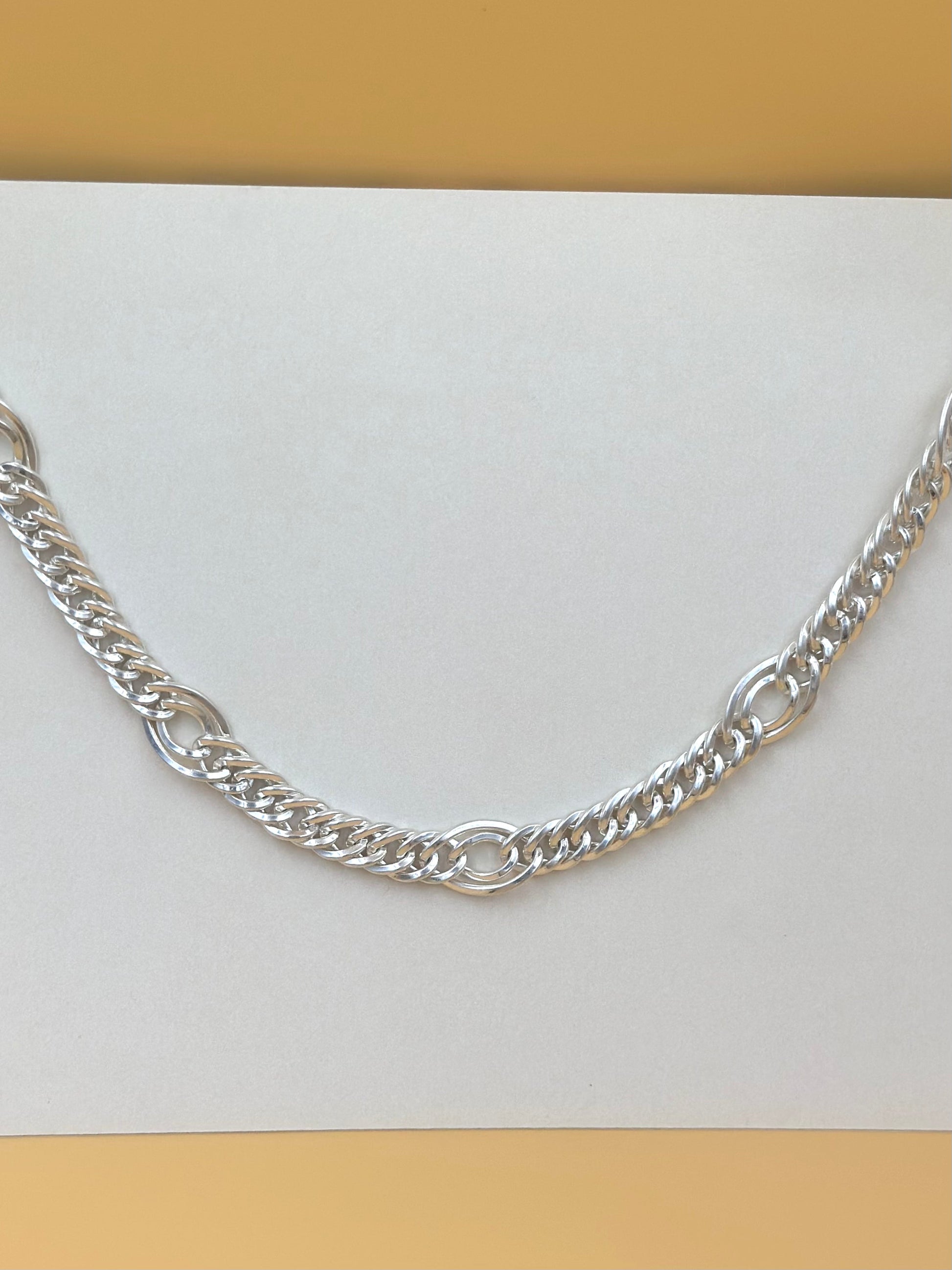 Sterling silver twisted double curb chain