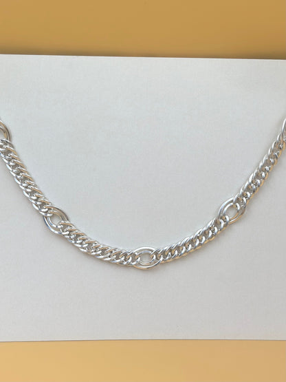 Sterling silver twisted double curb chain