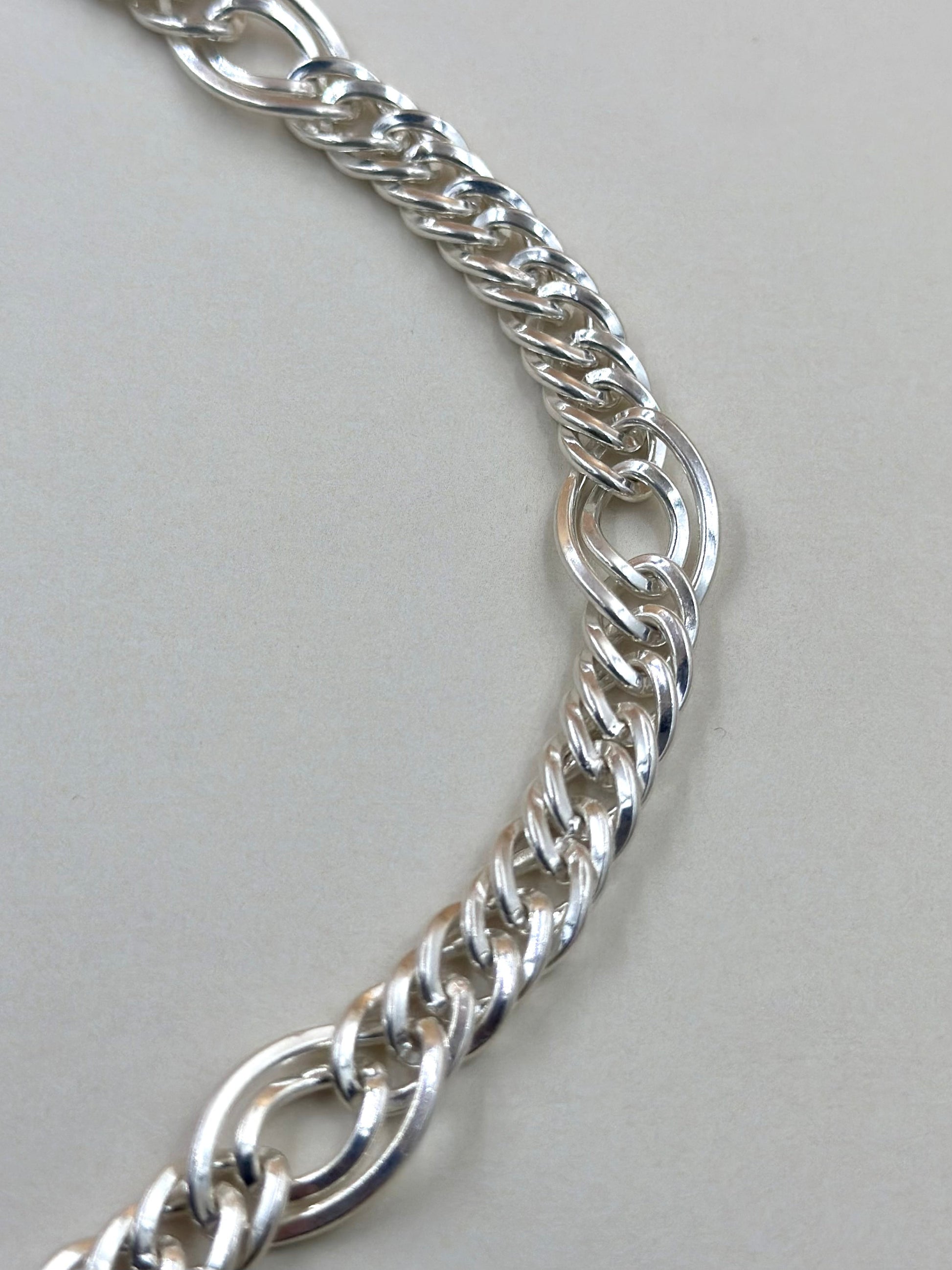 Sterling silver twisted double curb chain