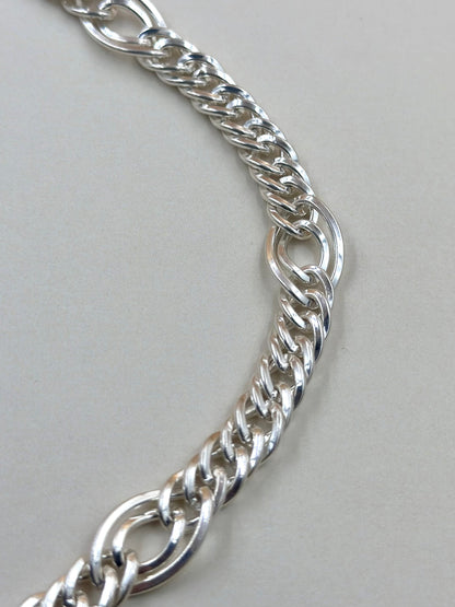 Sterling silver twisted double curb chain