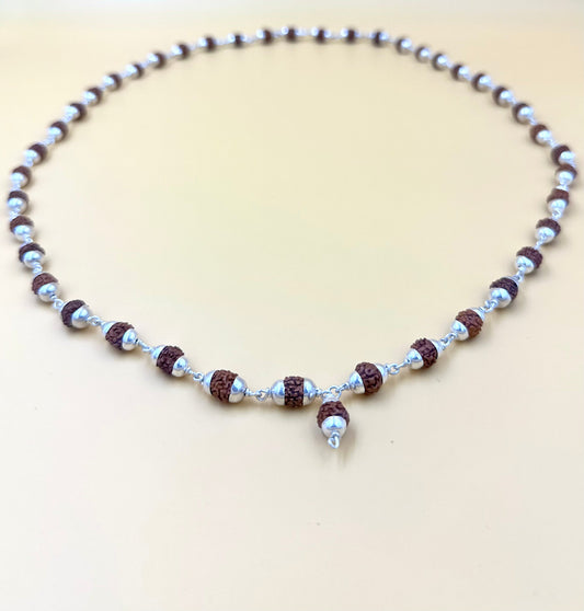 Sterling silver rudraksh chain