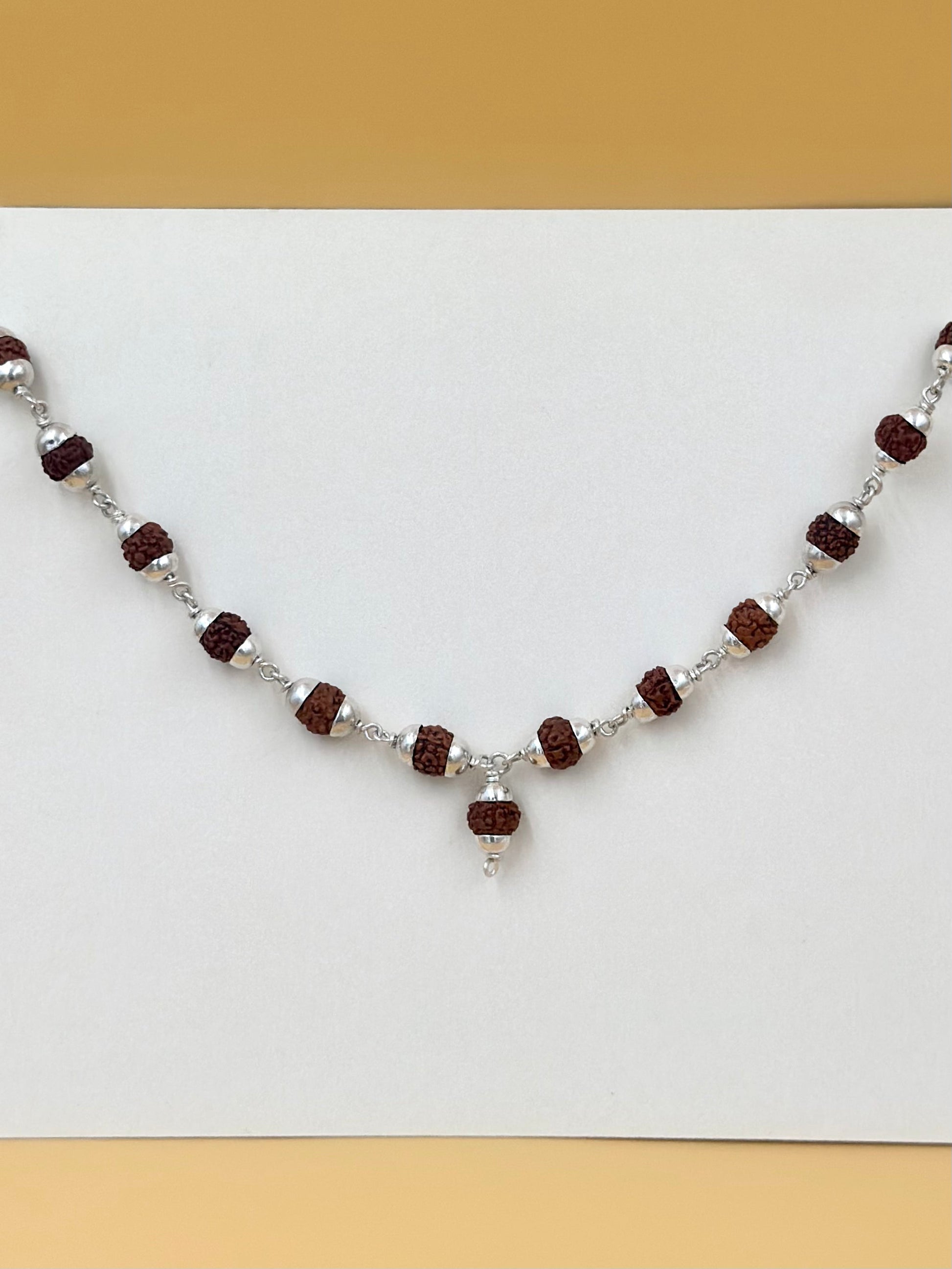 Sterling silver rudraksh chain