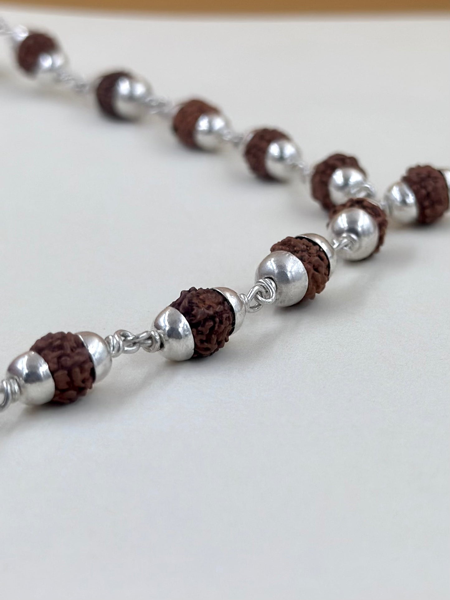 Sterling silver rudraksh chain