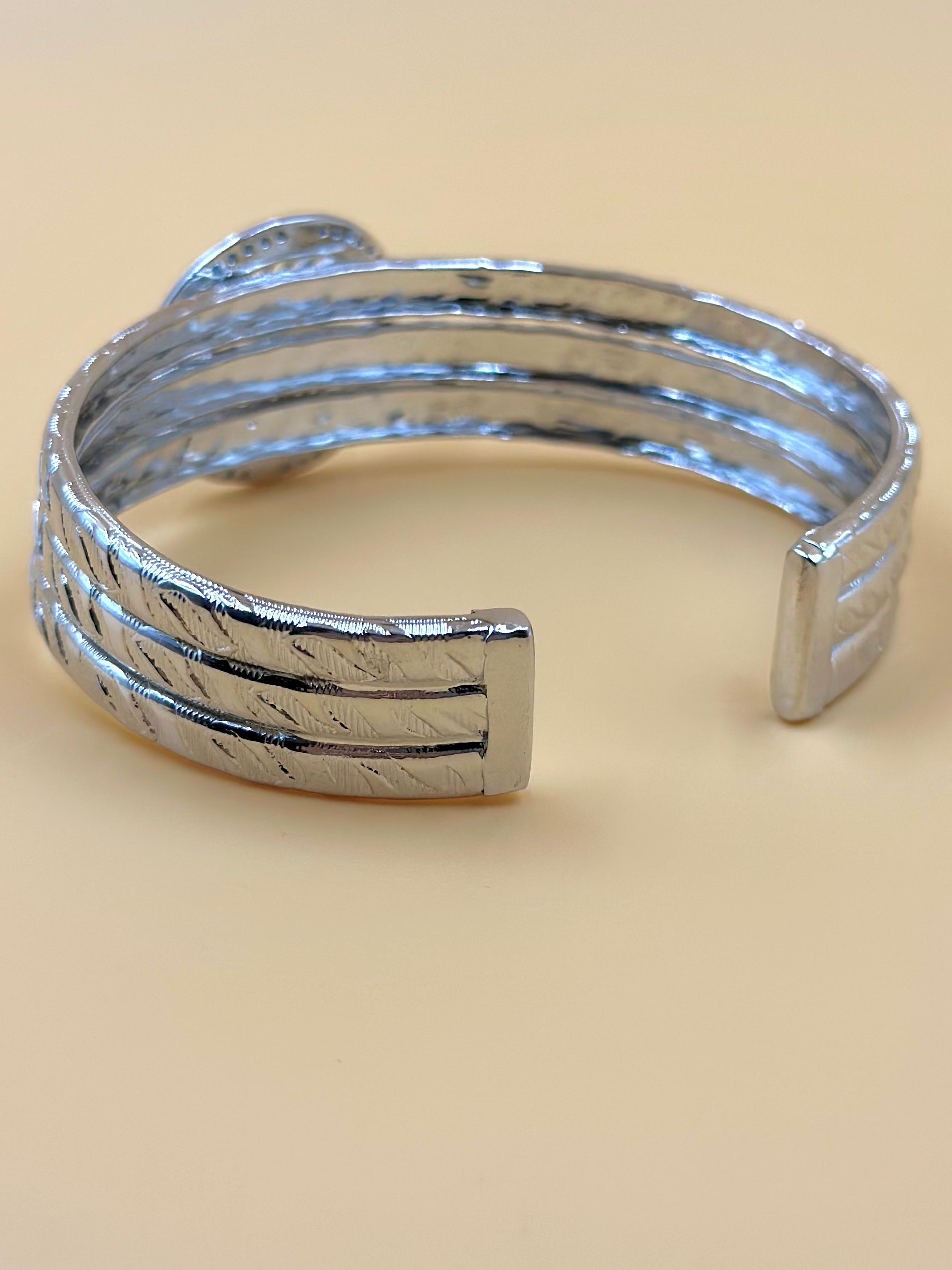 Wristwatch shaped sterling silver cuff bracelet