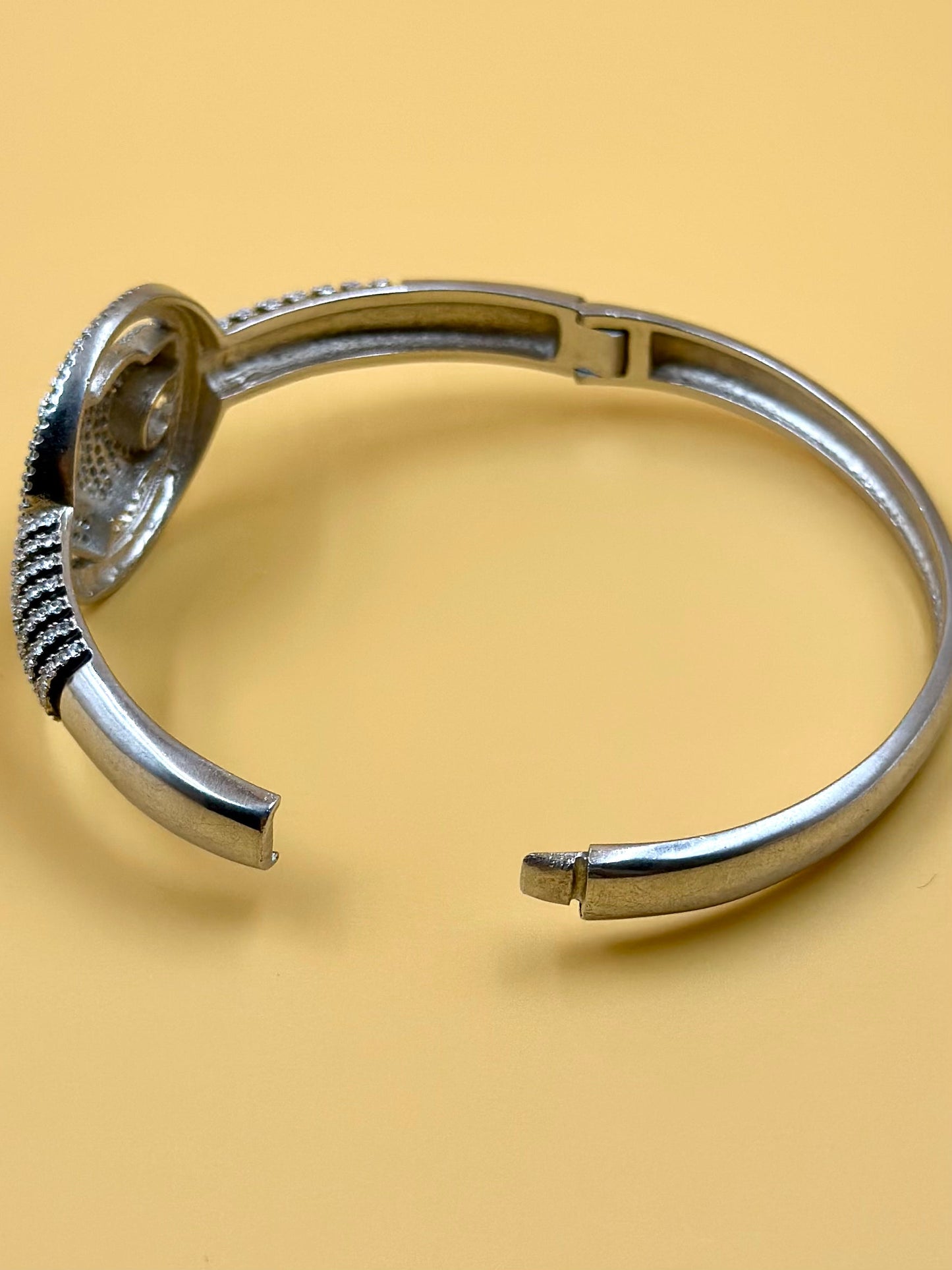 Panther shaped sterling silver cuff bracelet