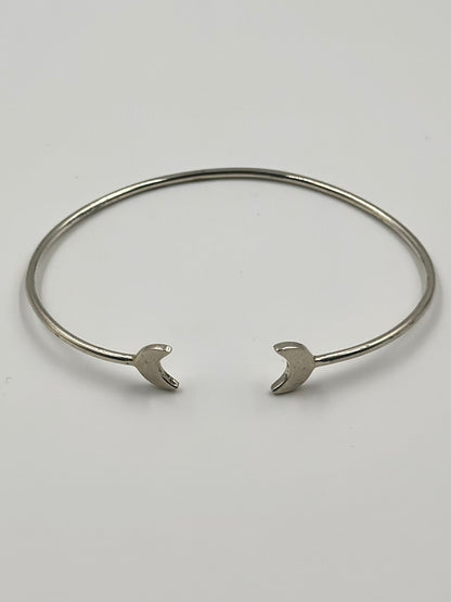Half moon shaped sterling silver cuff bracelet