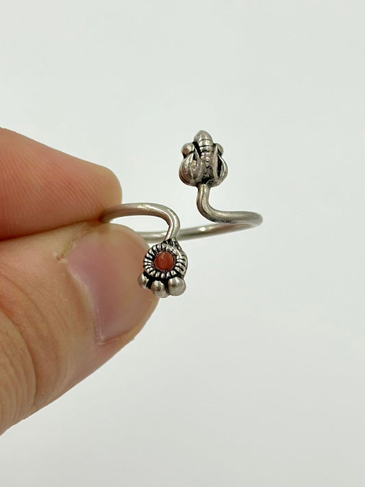 Oxidised sterling silver artisanal ring