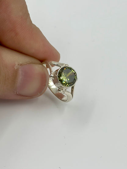 Stone studded, sterling silver gemstone ring