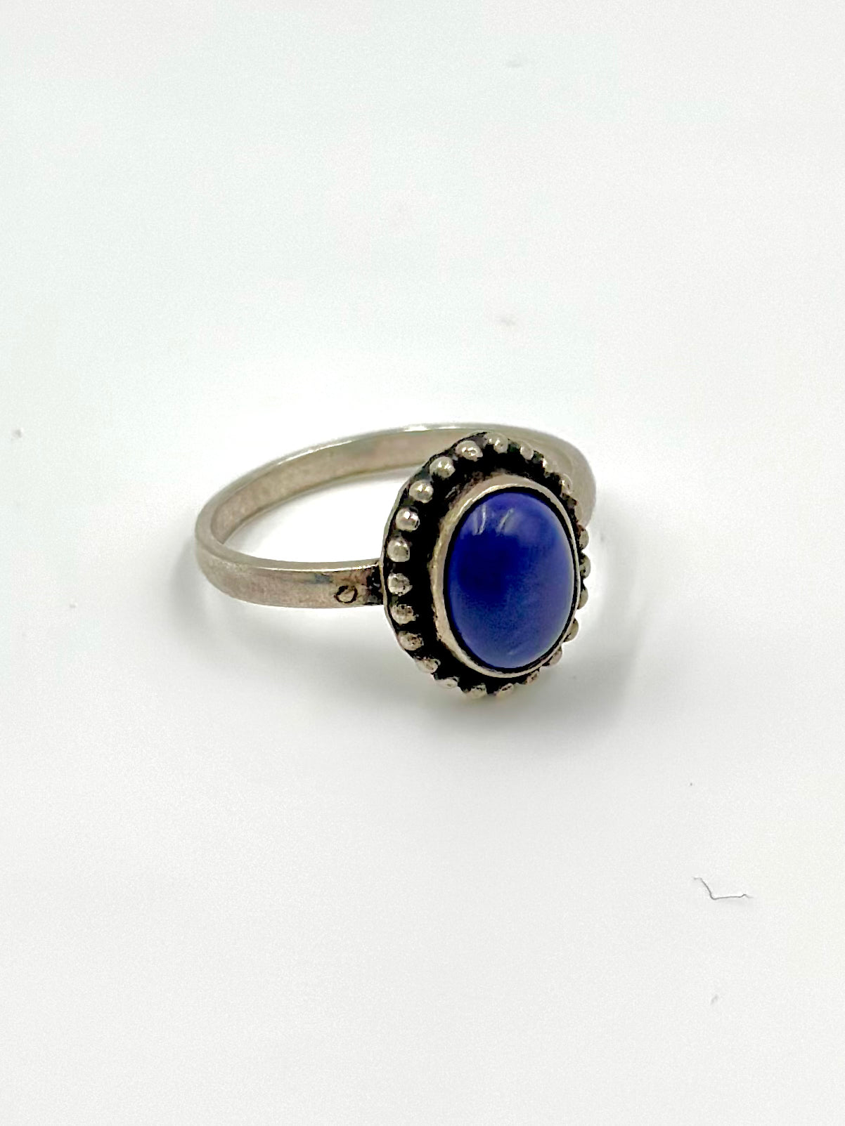 Oxidised, enamel coated sterling silver gemstone ring 
