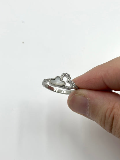 Zircon studded sterling silver artisanal ring