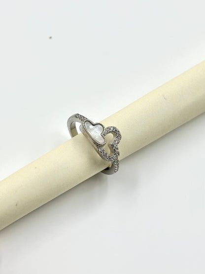 Zircon studded sterling silver artisanal ring